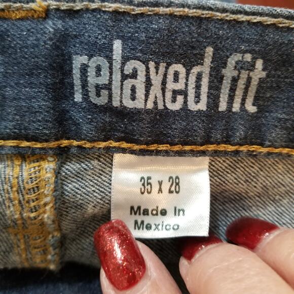 Carhartt Relaxed Fit Tapered Leg Blue Jeans Workwear Denim Size 35W X 28L - Picture 6 of 10